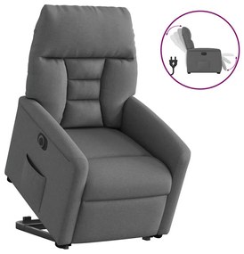 Πολυθρόνα Ηλεκ. Ανακλινόμενη Ανύψωση Σκ. Γκρι Υφασμάτινη
