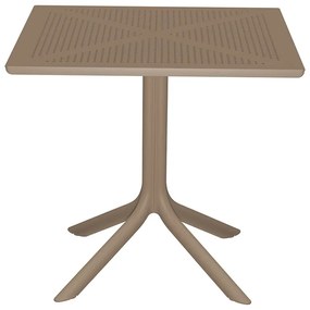 Τραπεζαρία κήπου Groovy-Frontline pakoworld σετ 3τεμ PP cappuccino 80x80x74,5εκ. - 253-000097 - 253-000097