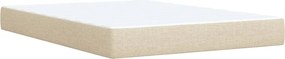vidaXL Κρεβάτι Boxspring με Στρώμα Κρεμ 140x190 εκ. Υφασμάτινο