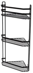 ESTIA ΕΤΑΖΕΡΑ ELEGANT ΜΕΤΑΛΛΙΚΗ ΓΩΝΙΑΚΗ 3 ΘΕΣΕΩΝ 54x28x18cm ΜΑΥΡΗ