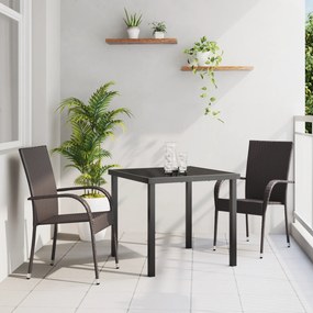 vidaXL Σετ τραπεζαρίας κήπου 3 κομματιών  σε καφέ πολυκαρβόνιο