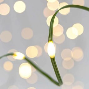 Eurolamp Σειρά 300 Mini LED Θερμό Λευκό Με 8 Προγράμματα 14.95m IP44 Πράσινο Καλώδιο 600-11761
