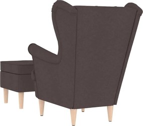 vidaXL Μπερζέρα Σκούρο Καφέ Υφασμάτινη με Υποπόδιο