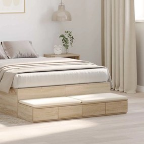 vidaXL Κομοδίνα με Συρτάρια Sonoma Oak 120x36.5x16.5 εκ Επεξεργασμένο Ξύλο