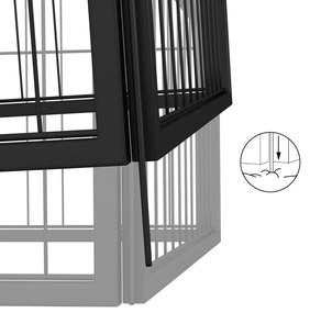 vidaXL Κλουβί Σκύλου 32 Πάνελ Μαύρο 50x100 εκ. Ατσάλι με Βαφή Πούδρας