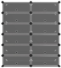 vidaXL Παπουτσοθήκη Μαύρη 94,5 x 36,5 x 106 εκ. από Πολυπροπυλένιο