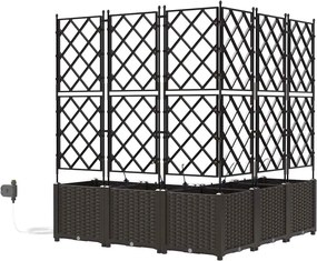 vidaXL Γλάστρα Κήπου 5 pcs Καφέ Ατσάλι