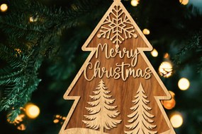 Σετ των 2 Intra απο ξύλο plywood Χρώμα wenge 3mm-4mm πάχος - Στολίδι Χριστουγεννιάτικου Δέντρου με Δίασταση 6x6 cm INTRAFABR-79072357