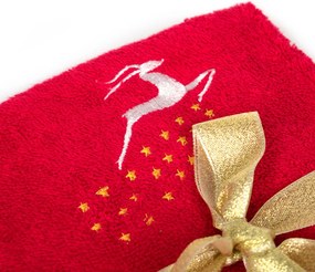 Χριστουγεννιάτικες Πετσέτες (Σετ 2τμχ) Dimcol Reindeer Red
