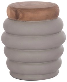 ΣΚΑΜΠΟ PUFFAT HM18172.03 FIBER CEMENT ΓΚΡΙ- ΞΥΛΟ TEAK TOP Φ45x46Υεκ.