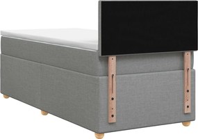 vidaXL Κρεβάτι box spring με στρώμα Ανοιχτό γκρι 90 x 190 cm Ύφασμα