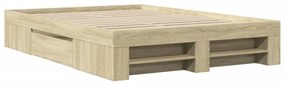 vidaXL Πλαίσιο Κρεβατιού Χωρ. Στρώμα Sonoma Δρυς 140x190εκ. Επ. Ξύλο