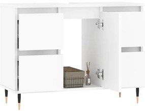 vidaXL Ντουλάπι Μπάνιου Λευκό 80 x 33 x 60 εκ. Επεξεργασμένο Ξύλο