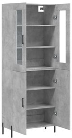 vidaXL Ντουλάπι Γκρι Σκυροδέματος 69,5x34x180 εκ. Επεξεργασμένο Ξύλο