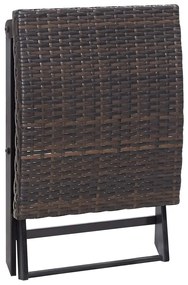 vidaXL Σκαμπό Πτυσσόμενο Καφέ από Συνθετικό Ρατάν