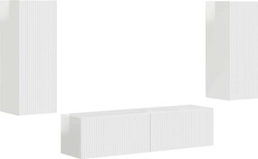 vidaXL Σετ επίπλου τηλεόρασης 2 pcs Υψηλής γυαλάδας λευκό