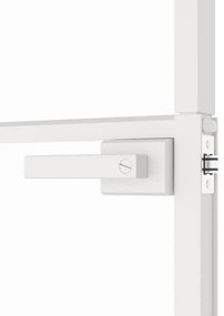 vidaXL Εσωτερική Πόρτα Λευκή 93x201,5 εκ. Ψημένο Γυαλί&amp;Λεπτό Αλουμίνιο