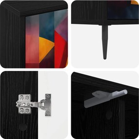 vidaXL Ντουλάπι TV HEESCH 102 x 33 x 51 εκ Μαύρη Δρυς