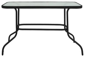 Σετ κήπου - Τραπεζαρία Valor - Obbi 5 τεμ. μέταλλο μαύρο - γυαλί - pe γκρι 110x60x70 εκ. 110x60x70 εκ.