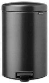 Κάδος με πεντάλ Brabantia NewIcon 1008846, 20 l, Ομαλό κλείσιμο, Αντιολισθητική βάση, Σκούρο γκρι