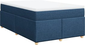 vidaXL Κρεβάτι Boxspring με Στρώμα Μπλε 120x200 εκ. Υφασμάτινο