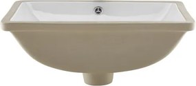 VEVOR Undermount Bathroom Sink, 515 x 385 mm Rectangular White Ceramic Vessel Sink with Overflow Hole, Under Counter Drop in Modern Lavatory Vanity Bath Wash Bowl Basin, Rectangle for Small Space
