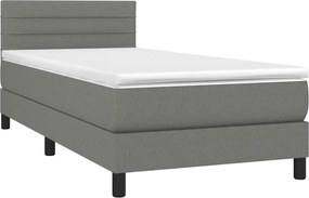 vidaXL Κρεβάτι Boxspring με Στρώμα Σκούρο Γκρι 80x200 εκ. Υφασμάτινο