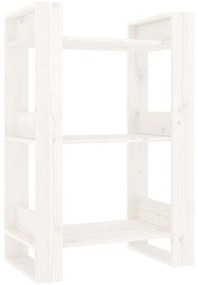 vidaXL Βιβλιοθήκη/Διαχωριστικό Χώρου Λευκό 60x35x91 εκ. Μασίφ Πεύκο