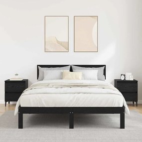 vidaXL Κρεβάτια Κομοδίνα 2 τεμ Μαύρη Δρυς 40x35x50 εκ Επεξεργασμένο Ξύλο