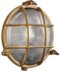 Φωτιστικό Τοίχου Polperro 49021035 Φ19,5cm 1xE27 12,5W IP64 Brass Nordlux Brass,Glass