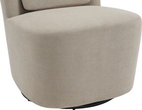 Πολυθρόνα περιστρεφόμενη Swish pakoworld μπουκλέ ύφασμα σε μπεζ απόχρωση 63x76x76.5εκ