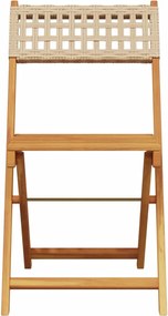 vidaXL Σετ Επίπλων Bistro 3 τεμ. Μπεζ Ρατάν/Μασίφ Ξύλο