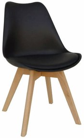 Καρέκλα Logan Plus Black 10-0015 48X58X81cm Wood, Technoderma