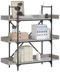 vidaXL Βιβλιοθήκη 3 Επιπέδων Γκρι Sonoma 100x33x108,5εκ. Επεξεργ. Ξύλο