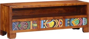 vidaXL Ντουλάπι τηλεόρασης πολύχρωμο 110x30x40 μασίφ ξύλο ακακίας
