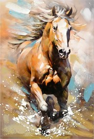Πίνακας σε καμβά Horse Inart 60x3x90εκ