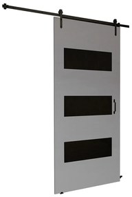 Συρόμενες πόρτες Dover 159, 33 kg, Μαύρο, Ανθρακί, Πλαστικοποιημένη μοριοσανίδα, Γκρι, Αλουμίνιο | Epipla1.gr
