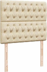 vidaXL Κρεβάτι Boxspring με Στρώμα Κρεμ 120x200 εκ. Υφασμάτινο