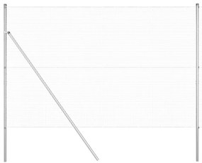 vidaXL Φράχτης με Στήλες. Ασημί 1.5 x 25 m Ατσάλι