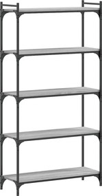 vidaXL Βιβλιοθήκη 5 Επιπέδων Γκρι Sonoma 80x30x154 εκ. Επεξεργ. Ξύλο