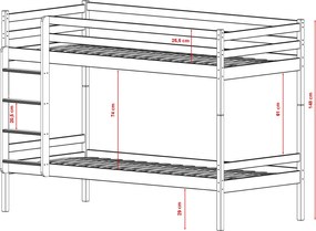NICO 80x180 pine bunk bed Lano Furniture