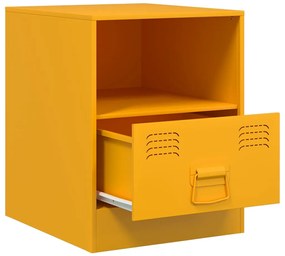 vidaXL Κομοδίνα 2 τεμ. Μουσταρδί 34,5 x 39 x 44 εκ. από Χάλυβα