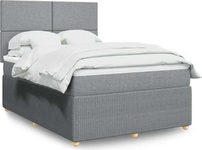 vidaXL Κρεβάτι Boxspring με Στρώμα Αν. Πράσινο 160x200εκ Υφασμάτινο