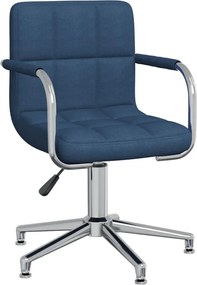 vidaXL Καρέκλα Γραφείου Περιστρεφόμενη Μπλε Υφασμάτινη