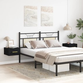 vidaXL Κομοδίνα 2 τεμ Τοίχου Μαύρη Δρυς 35x35x20 εκ