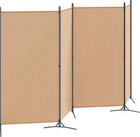 vidaXL 4-Πίνακας Διαχωριστικός Μπεζ 346 x 180 cm Ύφασμα