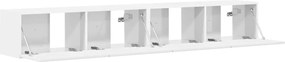 vidaXL Ντουλάπι Τηλεόρασης Τοίχου Επιτοίχιο 2 pcs Λαμπερό Λευκό
