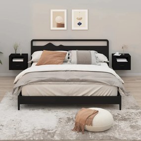vidaXL Κομοδίνα Επιτοίχια 2 τεμ. Μαύρα 50x36x40 εκ.