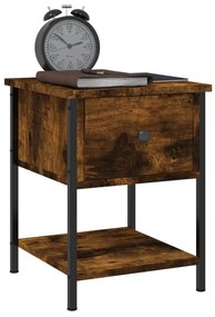 vidaXL Κομοδίνα 2 τεμ Καπνιστή Δρυς 34x35,5x45εκ. Επεξεργασμένο Ξύλο