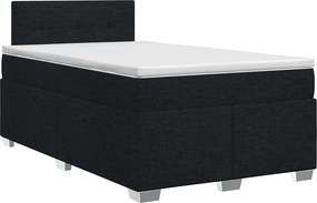 vidaXL Κρεβάτι box spring με στρώμα Μαύρο 120 x 190 cm Ύφασμα